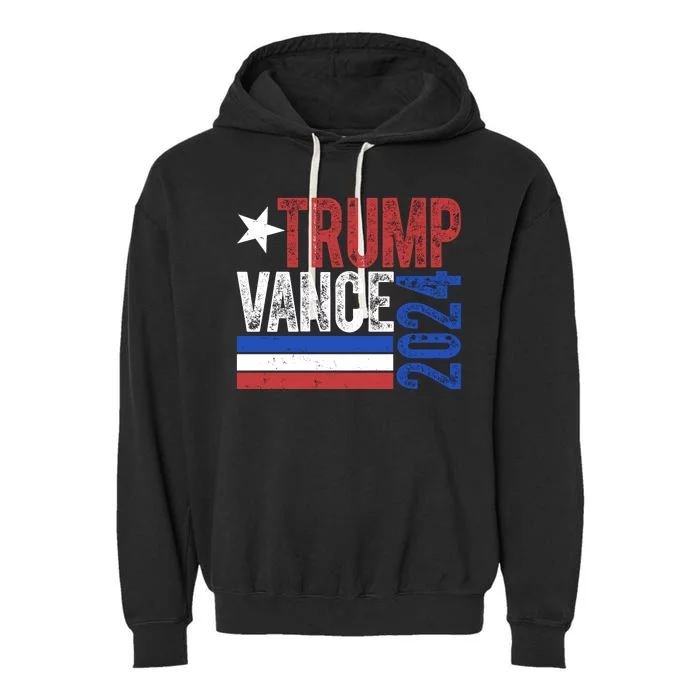 Trump Vance 2024 Vintage Election Garment-Dyed Fleece Hoodie