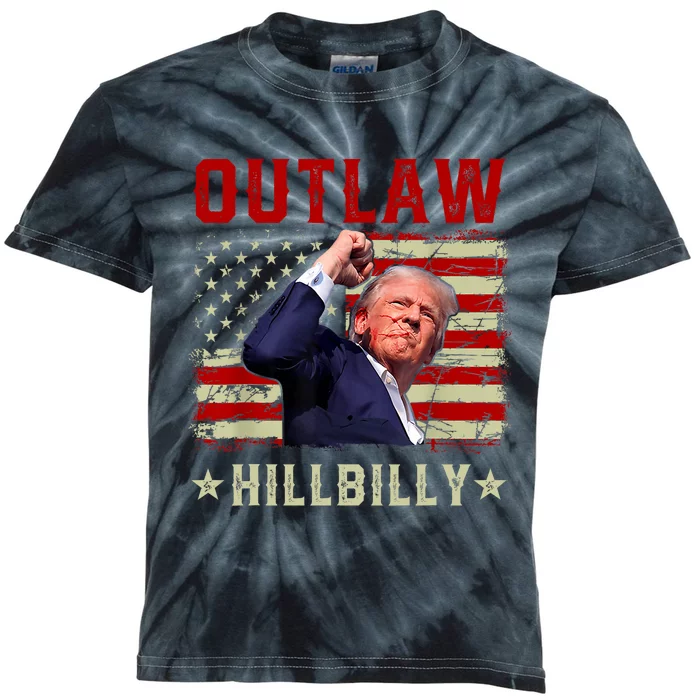 Trump Vance 2024 Donald Trump J.D. Vance Outlaw Hillbilly Kids Tie-Dye T-Shirt