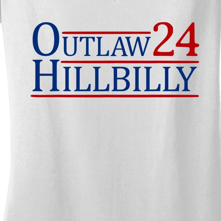 Trump Vance 2024 Funny Outlaw Hillbilly Women's V-Neck T-Shirt