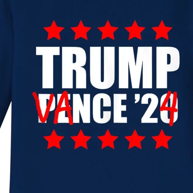 Trump Vance 2024 Not Pence Presidential Election Political Baby Long Sleeve Bodysuit