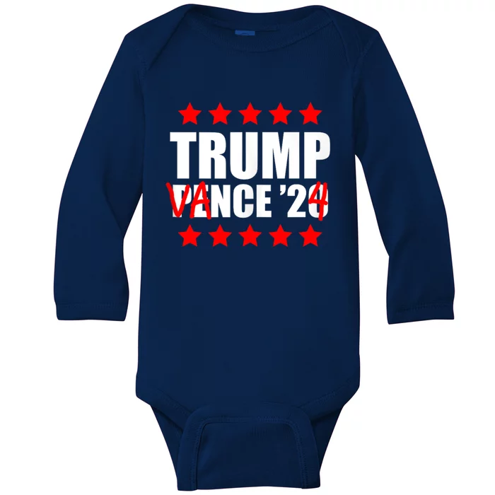 Trump Vance 2024 Not Pence Presidential Election Political Baby Long Sleeve Bodysuit