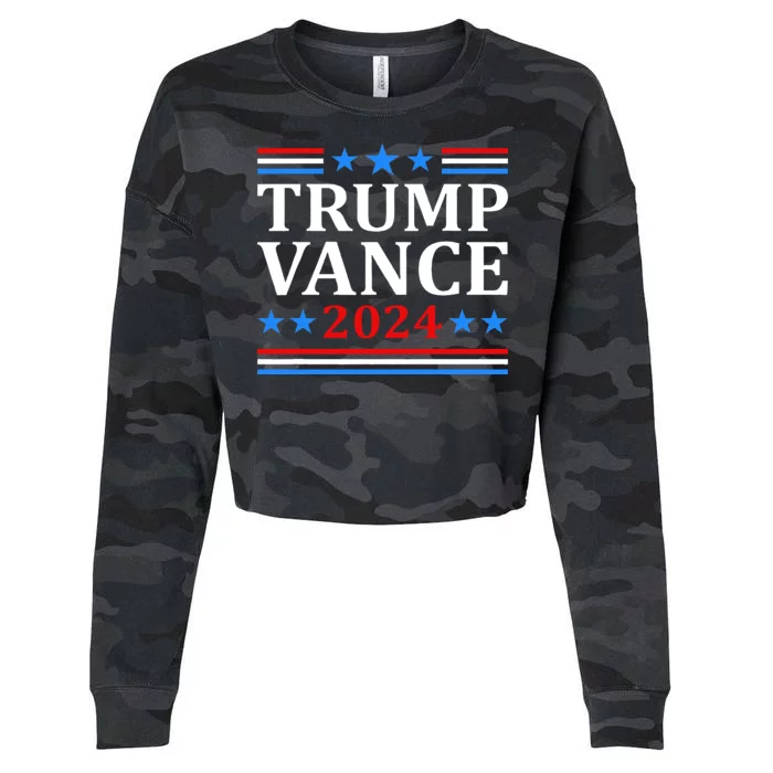 Trump Vance 2024 For President Vp Usa Election Cropped Pullover Crew