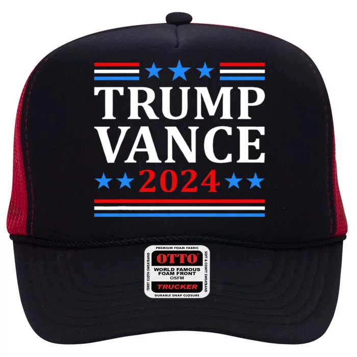 Trump Vance 2024 For President Vp Usa Election High Crown Mesh Trucker Hat