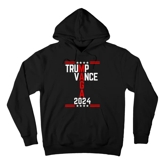 Trump Vance 2024 Retro Stripe Trump Jd Vance Maga Hoodie