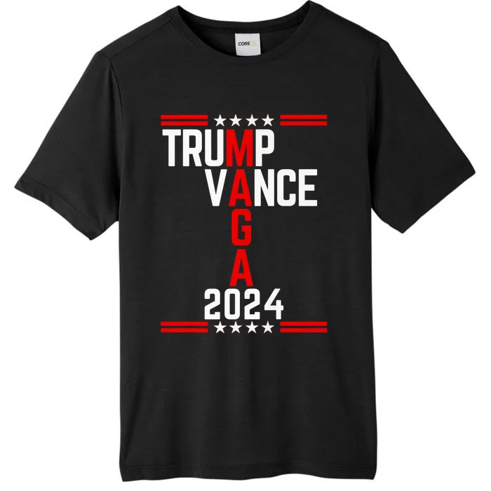 Trump Vance 2024 Retro Stripe Trump Jd Vance Maga ChromaSoft Performance T-Shirt