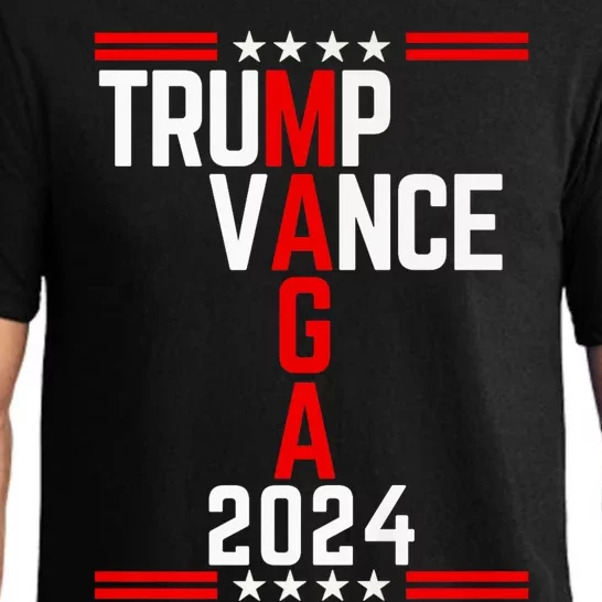 Trump Vance 2024 Retro Stripe Trump Jd Vance Maga Pajama Set