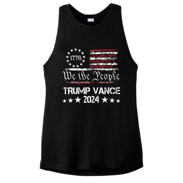 Trump Vance 2024 President Trump Supporter Reelection Ladies Tri-Blend Wicking Tank