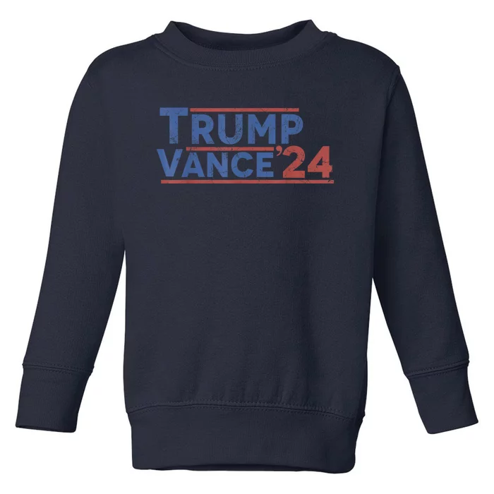 Trump Vance 2024 Retro Usa President Rally 2024 Toddler Sweatshirt