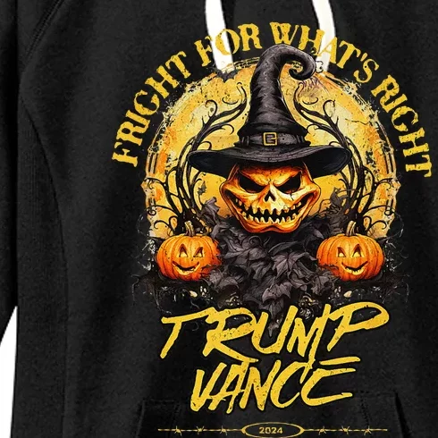 Trump Vance 2024 Fight Halloween Democracy Quote Women's Fleece Hoodie