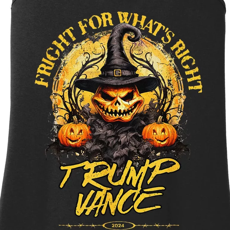 Trump Vance 2024 Fight Halloween Democracy Quote Ladies Essential Tank