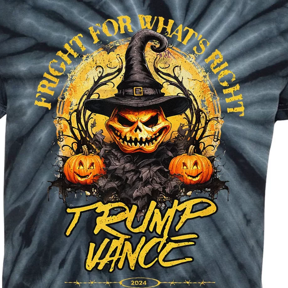 Trump Vance 2024 Fight Halloween Democracy Quote Kids Tie-Dye T-Shirt