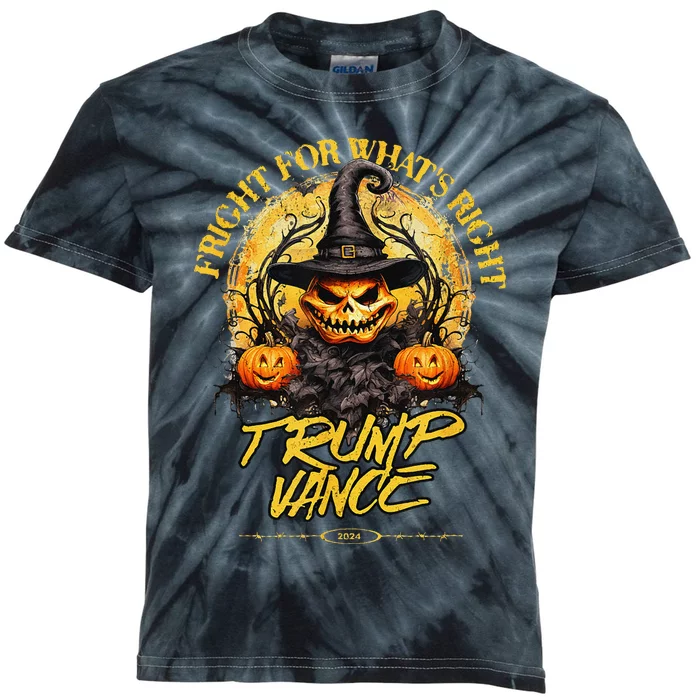 Trump Vance 2024 Fight Halloween Democracy Quote Kids Tie-Dye T-Shirt