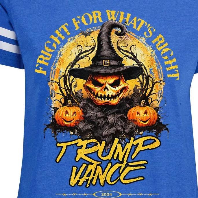 Trump Vance 2024 Fight Halloween Democracy Quote Enza Ladies Jersey Football T-Shirt