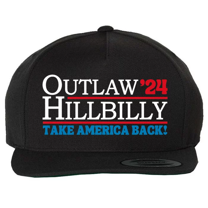 Trump Vance 2024 Outlaw Hillbilly Us Flag Vintage Elections Wool Snapback Cap