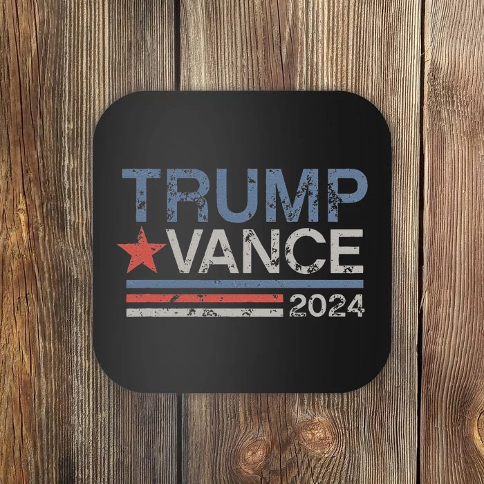 Trump Vance 2024 Retro Featuring Trump And Jd Vance Coaster