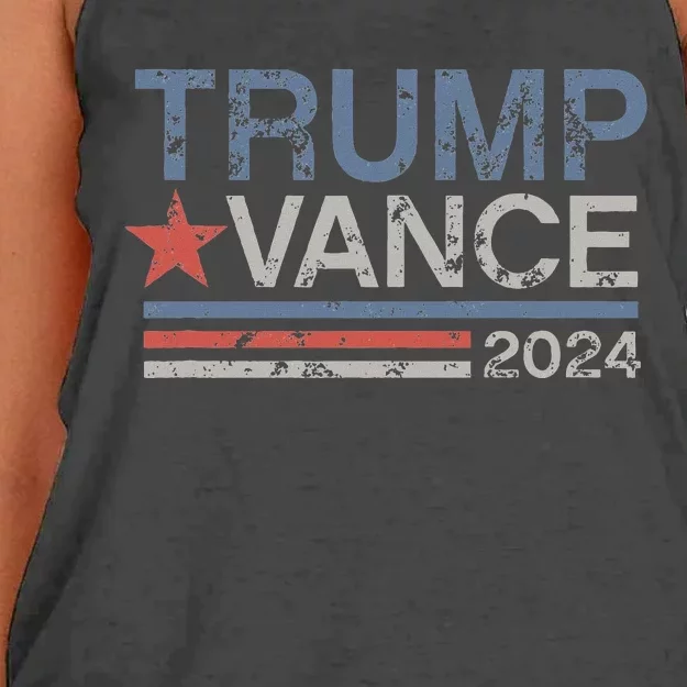 Trump Vance 2024 Retro Featuring Trump And Jd Vance Women's Knotted Racerback Tank