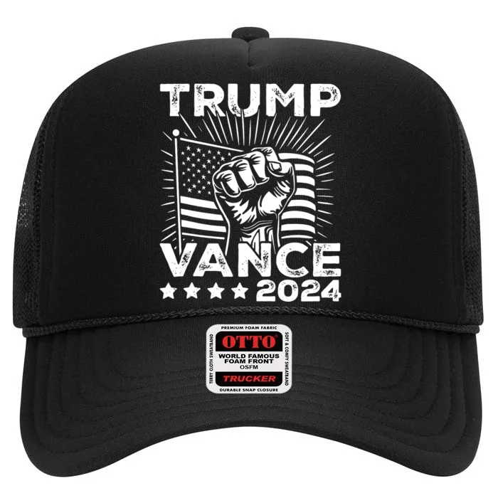 Trump Vance 2024 Donald Trump Jd Vance For President High Crown Mesh Trucker Hat