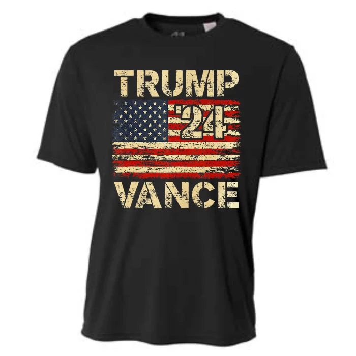 Trump Vance 24 American Flag Cooling Performance Crew T-Shirt