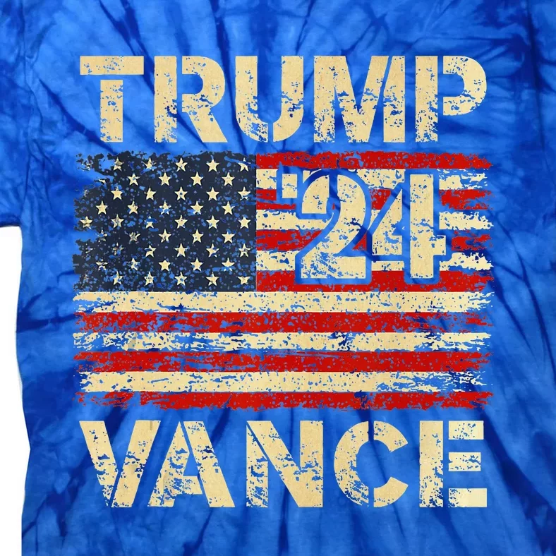 Trump Vance 24 American Flag Tie-Dye T-Shirt