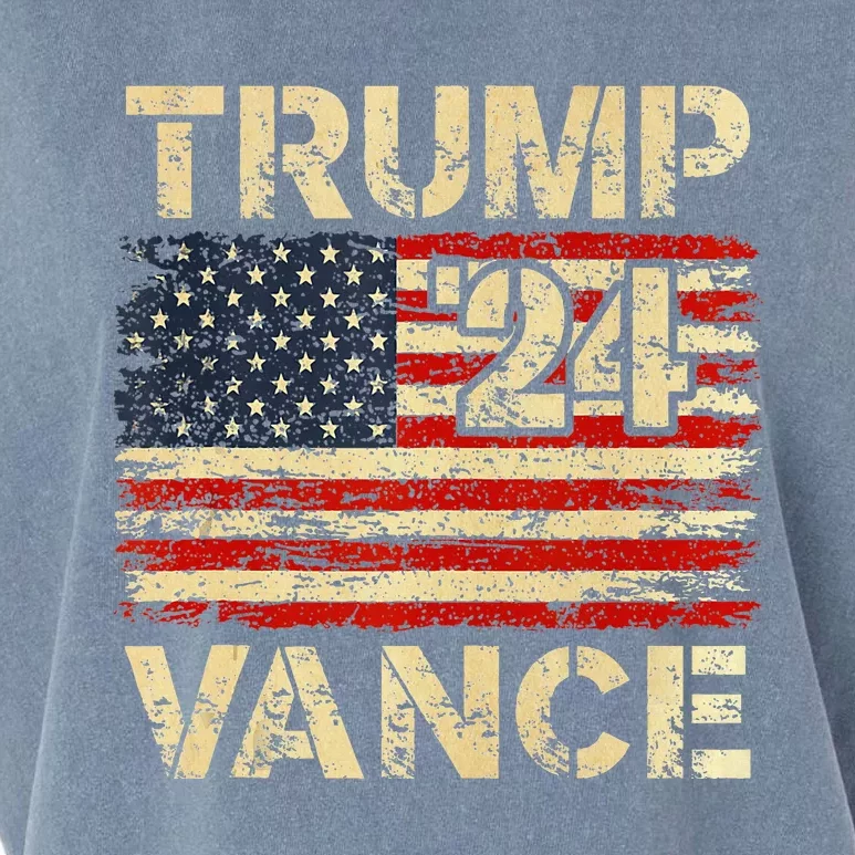 Trump Vance 24 American Flag Garment-Dyed Women's Muscle Tee