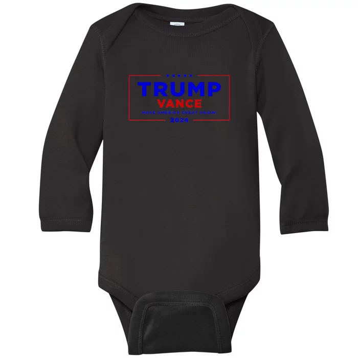 Trump Vance 2024 Brick Wall Texture Baby Long Sleeve Bodysuit