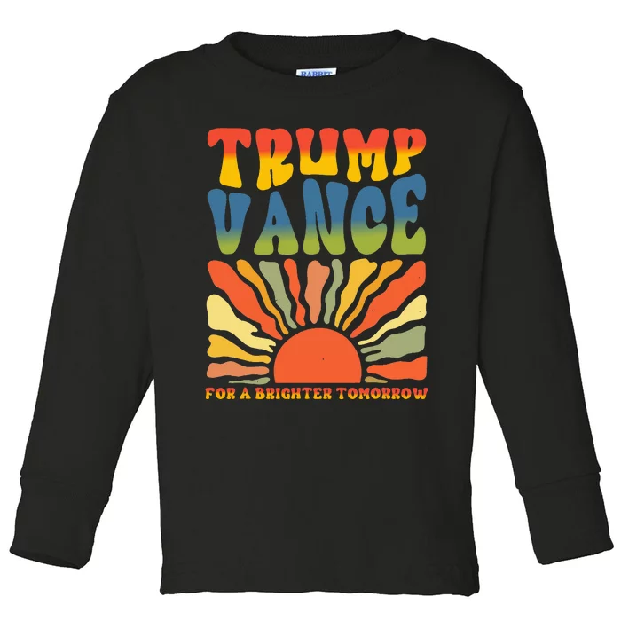 Trump Vance 2024 Campaign Apparel Patriotic Election Wear Toddler Long Sleeve Shirt