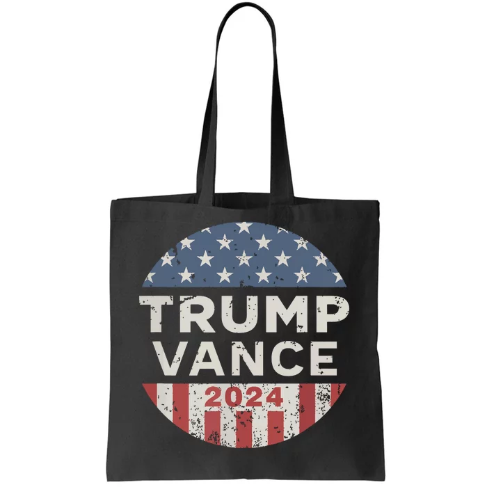 Trump Vance 2024 Vintage Button Usa Tote Bag