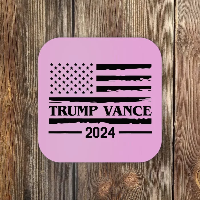 Trump Vance 2024 Us Flag Vintage Election President 2024 Coaster