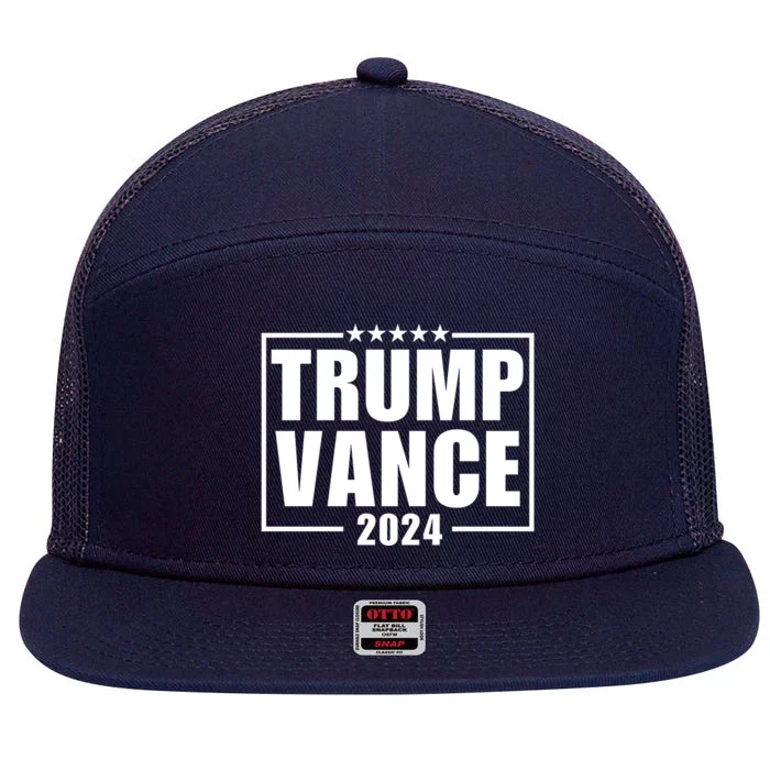 Trump Vance 2024 7 Panel Mesh Trucker Snapback Hat