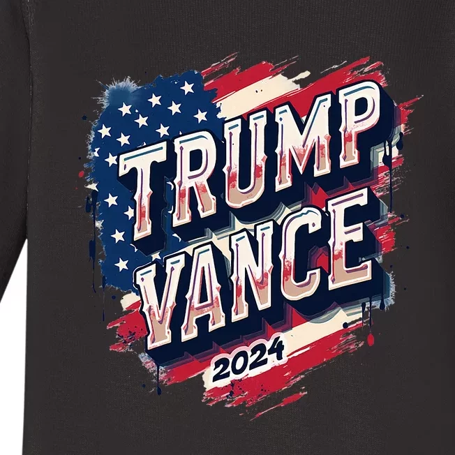 Trump Vance 2024 Republican Maga Country Baby Long Sleeve Bodysuit