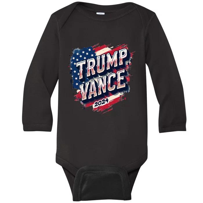 Trump Vance 2024 Republican Maga Country Baby Long Sleeve Bodysuit