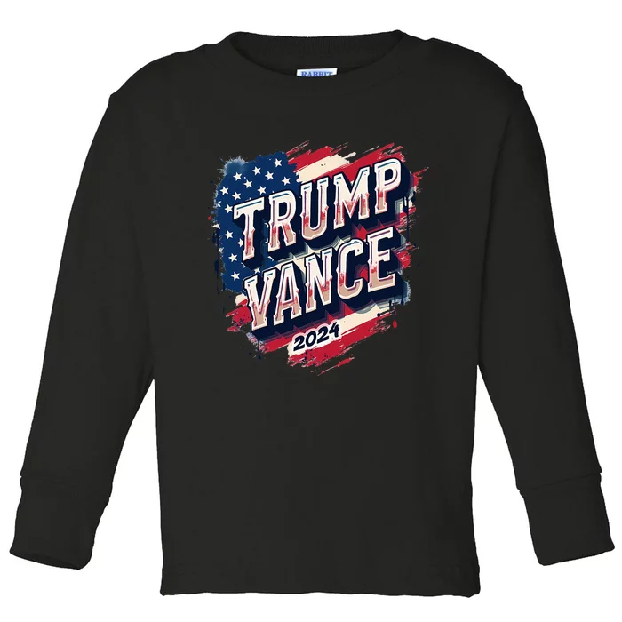 Trump Vance 2024 Republican Maga Country Toddler Long Sleeve Shirt