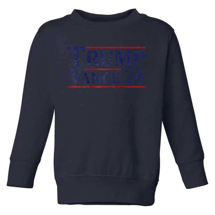 Trump Vance 24 Vintage 2024 Raglan Baseball Toddler Sweatshirt