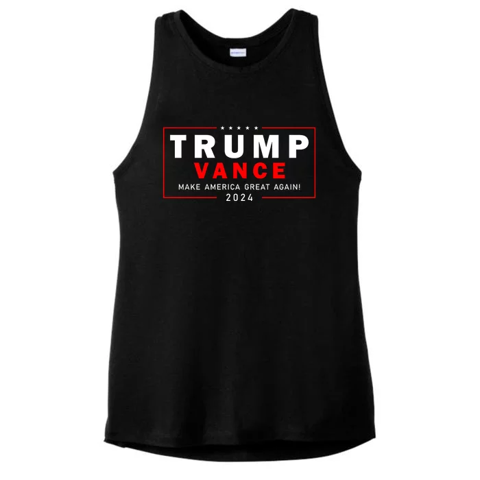 Trump Vance 2024 Make America Great Again Maga President Ladies Tri-Blend Wicking Tank