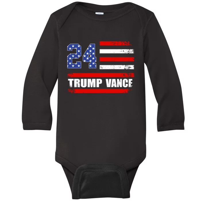 Trump Vance 2024 Donald Trump 2024 President J.D. Vance Jd Baby Long Sleeve Bodysuit