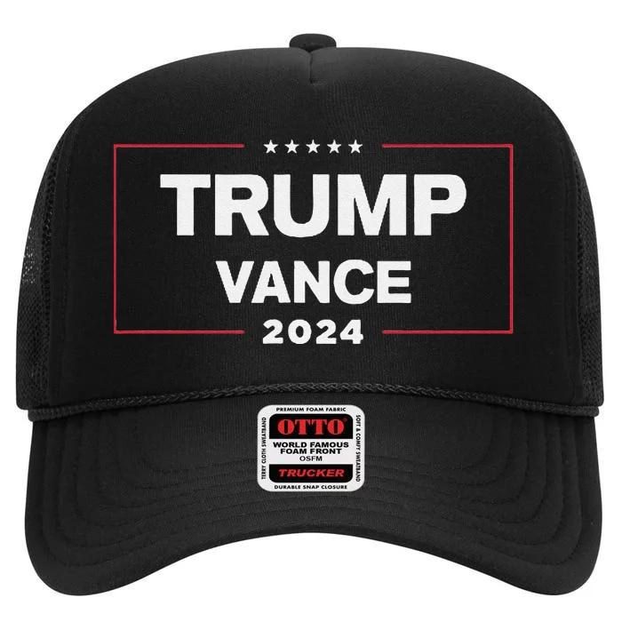 Trump Vance 2024 For President Vp Election Campaign Pocket High Crown Mesh Trucker Hat