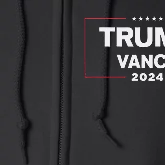 Trump Vance 2024 For President Vp Election Campaign Pocket Full Zip Hoodie