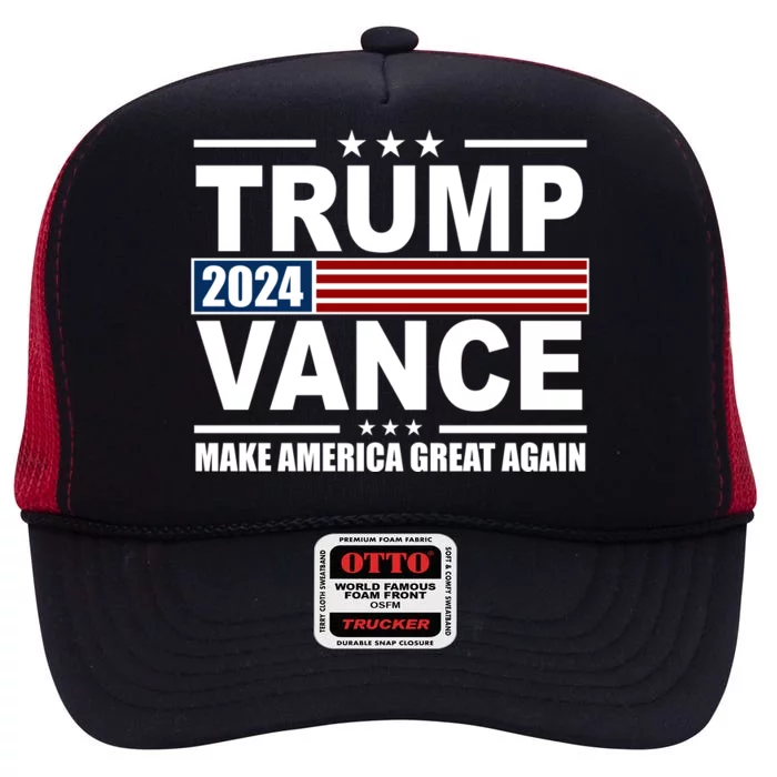 Trump Vance 2024 Make America Great Again High Crown Mesh Trucker Hat