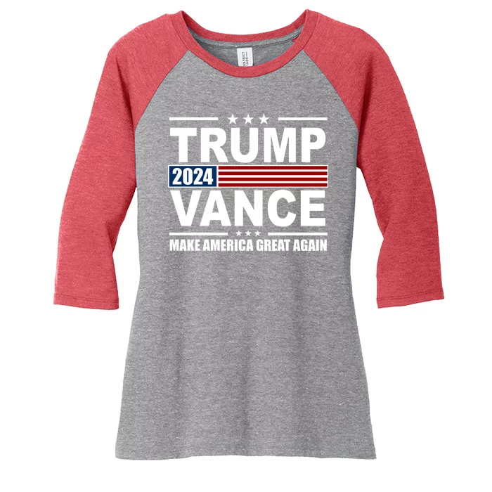 Trump Vance 2024 Make America Great Again Women's Tri-Blend 3/4-Sleeve Raglan Shirt