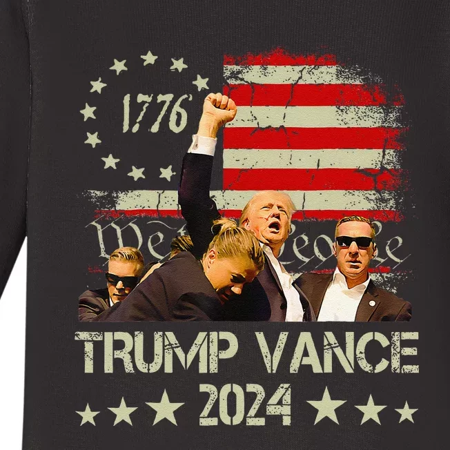 Trump Vance 2024 President Trump Supporter Reelection Baby Long Sleeve Bodysuit