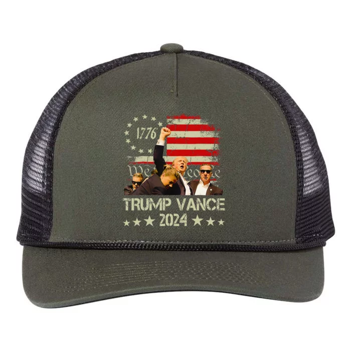 Trump Vance 2024 President Trump Supporter Reelection Retro Rope Trucker Hat Cap