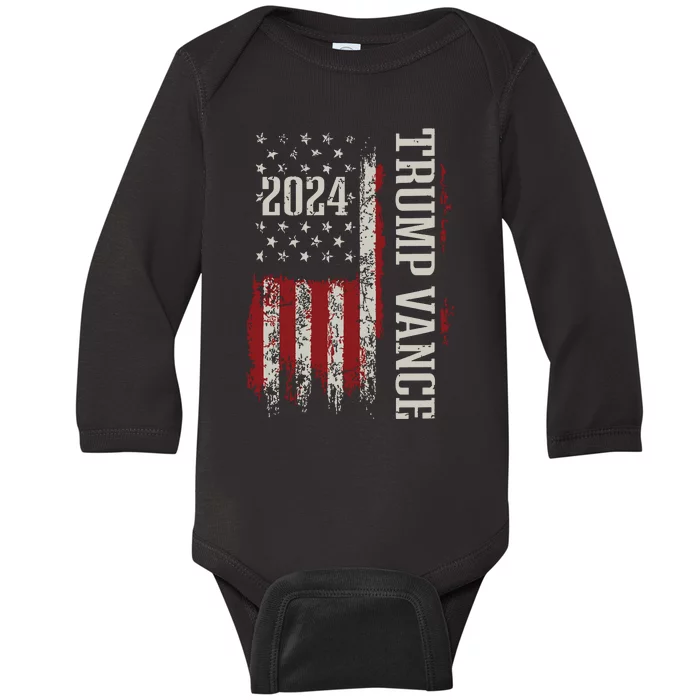 Trump Vance 2024 President Trump Supporter Reelection Baby Long Sleeve Bodysuit