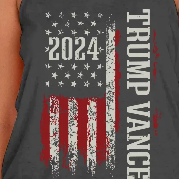 Trump Vance 2024 President Trump Supporter Reelection Women's Knotted Racerback Tank