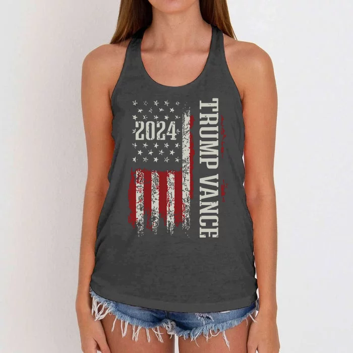 Trump Vance 2024 President Trump Supporter Reelection Women's Knotted Racerback Tank