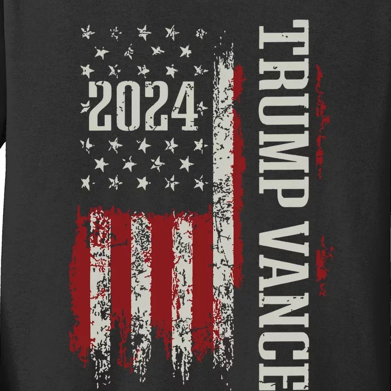 Trump Vance 2024 President Trump Supporter Reelection Kids Long Sleeve Shirt