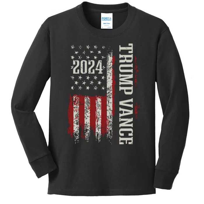 Trump Vance 2024 President Trump Supporter Reelection Kids Long Sleeve Shirt