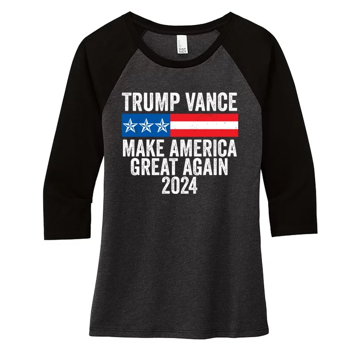 Trump Vance 2024 Make America Great Again Trump 2024 Women's Tri-Blend 3/4-Sleeve Raglan Shirt