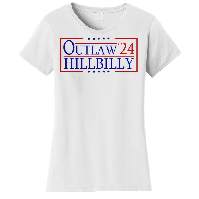 Trump Vance 24 Outlaw Hillbilly Us Flag Vintage Women's T-Shirt