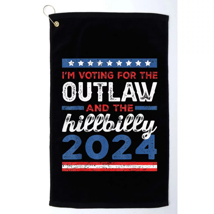 Trump Vance 2024 Donald Trump J.D. Vance Outlaw Hillbilly Platinum Collection Golf Towel