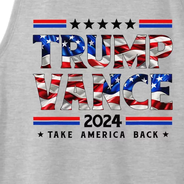 Trump Vance 2024 Donald Trump J.D. Vance Take America Back Ladies Tri-Blend Wicking Tank